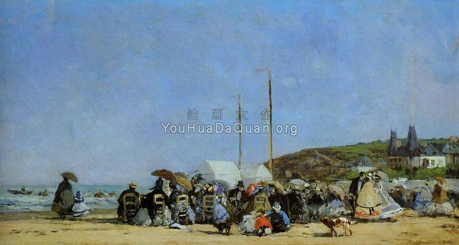 Trouville, Beach Scene - 尤金·布丹